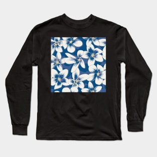 Classic Blue  Frangipani Long Sleeve T-Shirt